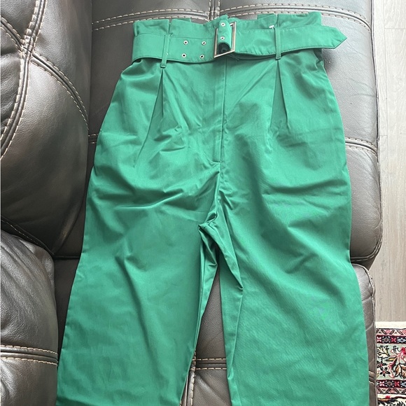 Long waist pants with belt - Picture 2 of 5